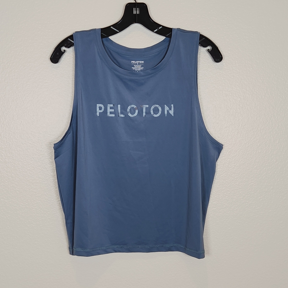 PELOTON Gray Distance Cropped Muscle Tank Top XL Athleisure Activewear